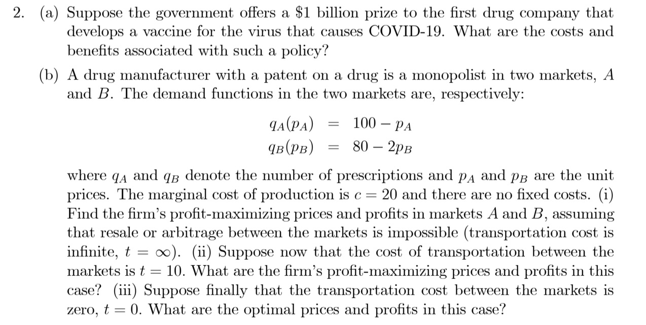 Please find my question attached 2. (a) 03) Suppose the government offers
