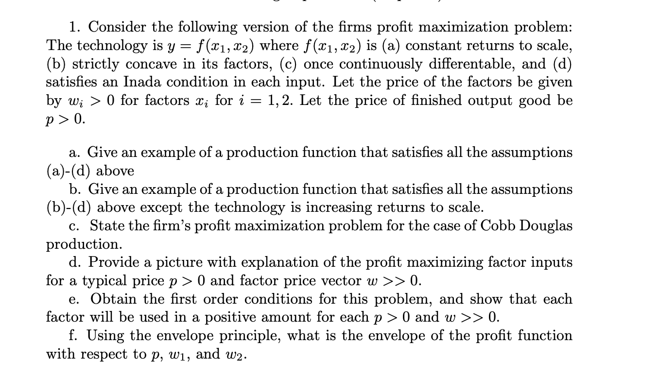 Please help with this Macro Theory question 1. Consider the following version