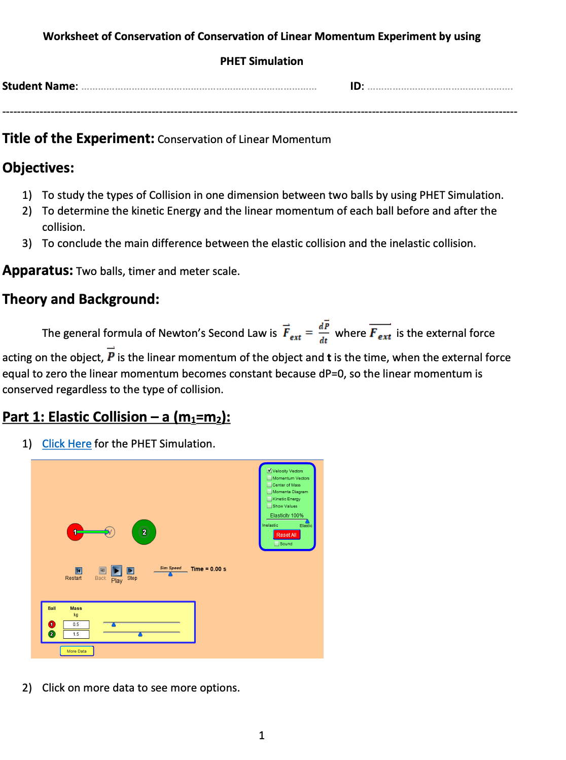 Please use this simulation link to fill in the 5 tables following