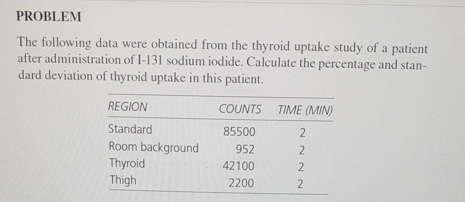  nuclear medical engineering problem. please solve systematically. PROBLEM a The following