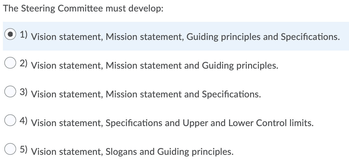 Thank you The Steering Committee must develop: 1) Vision statement, Mission statement,