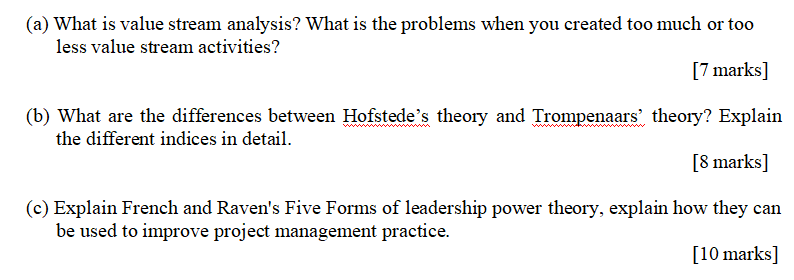  (a) What is value stream analysis? What is the problems when