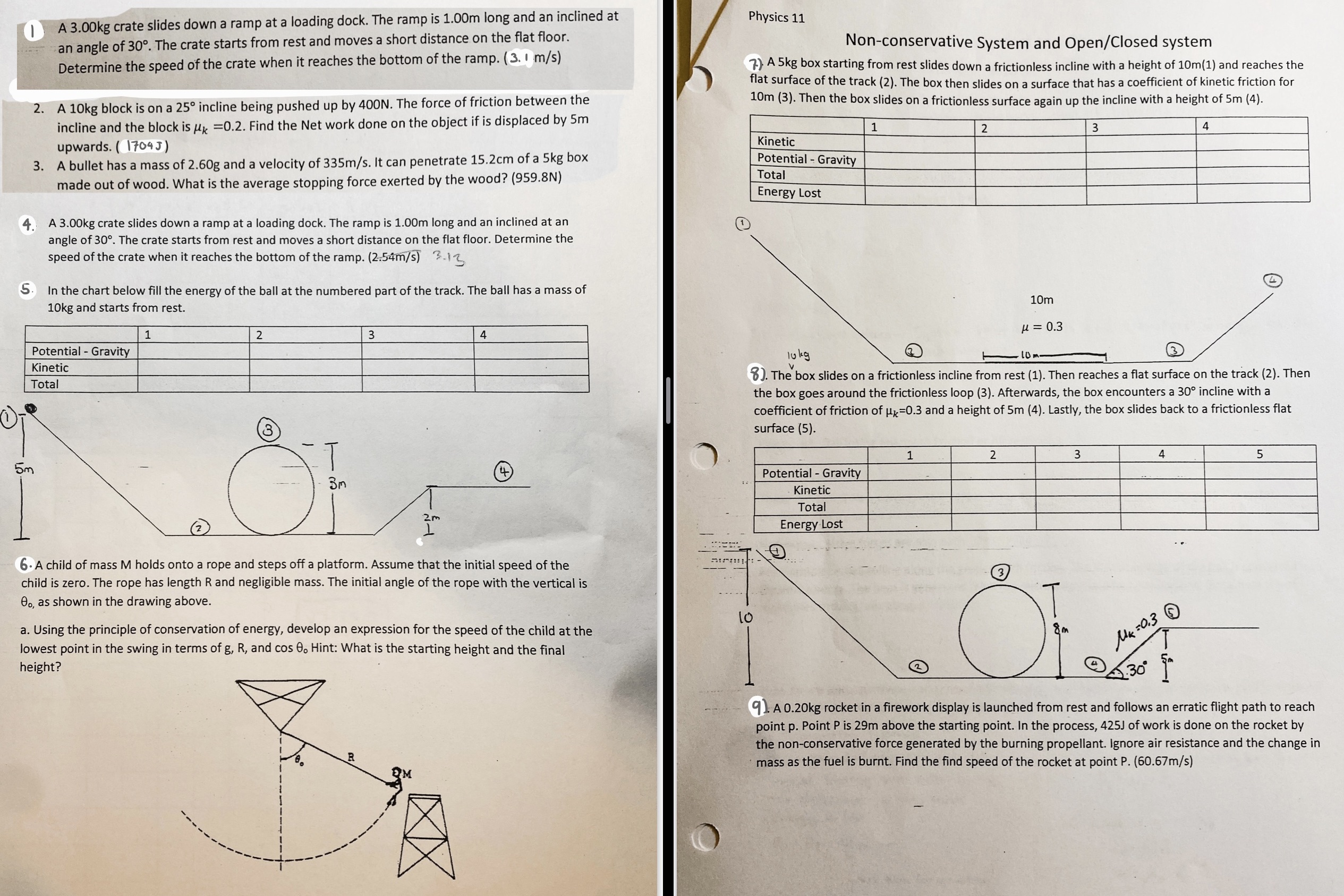 Please explain the solution 1 A 3.00kg crate slides down a ramp