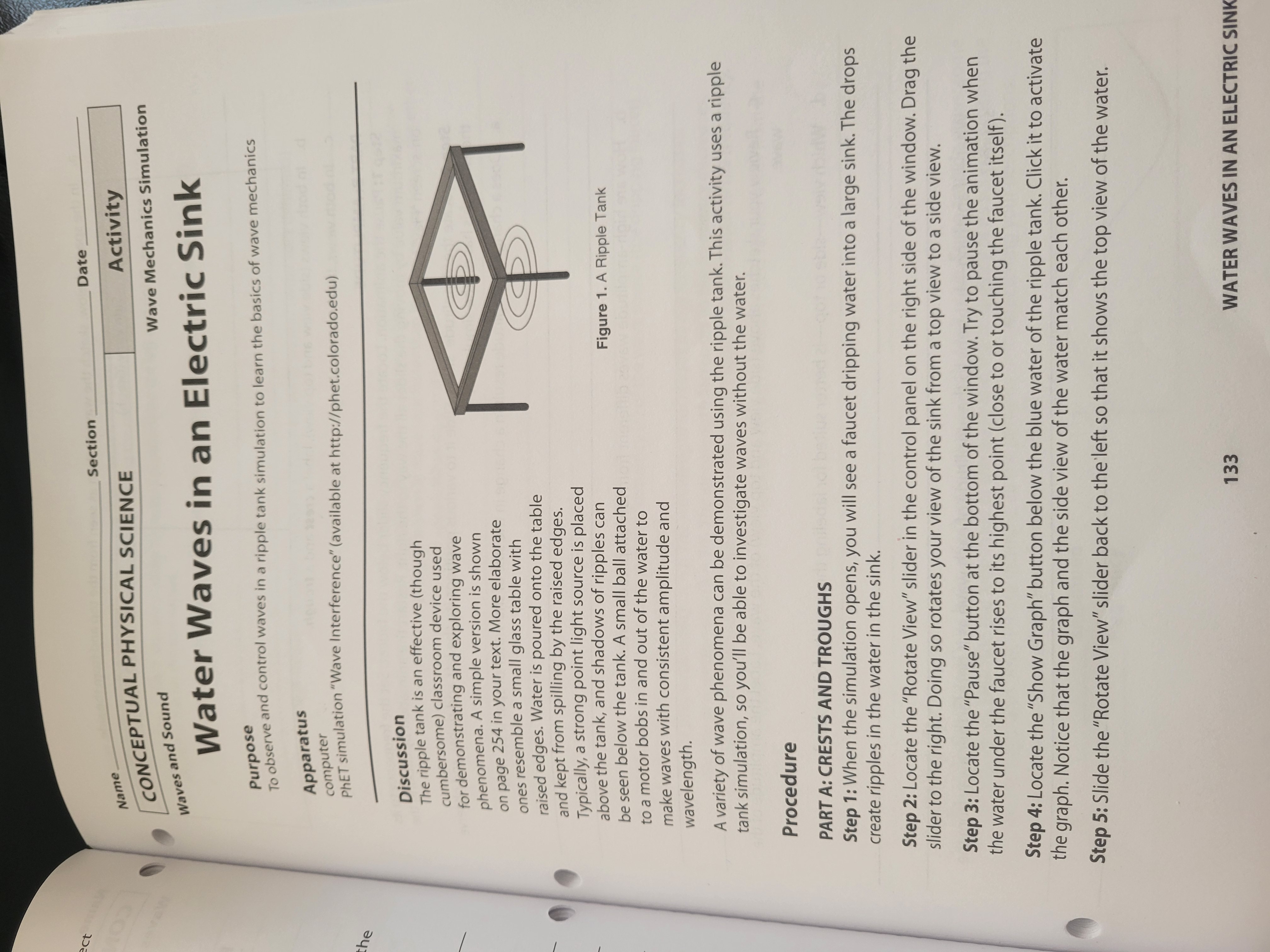  ect Section Date Name CONCEPTUAL PHYSICAL SCIENCE Activity Wave Mechanics Simulation