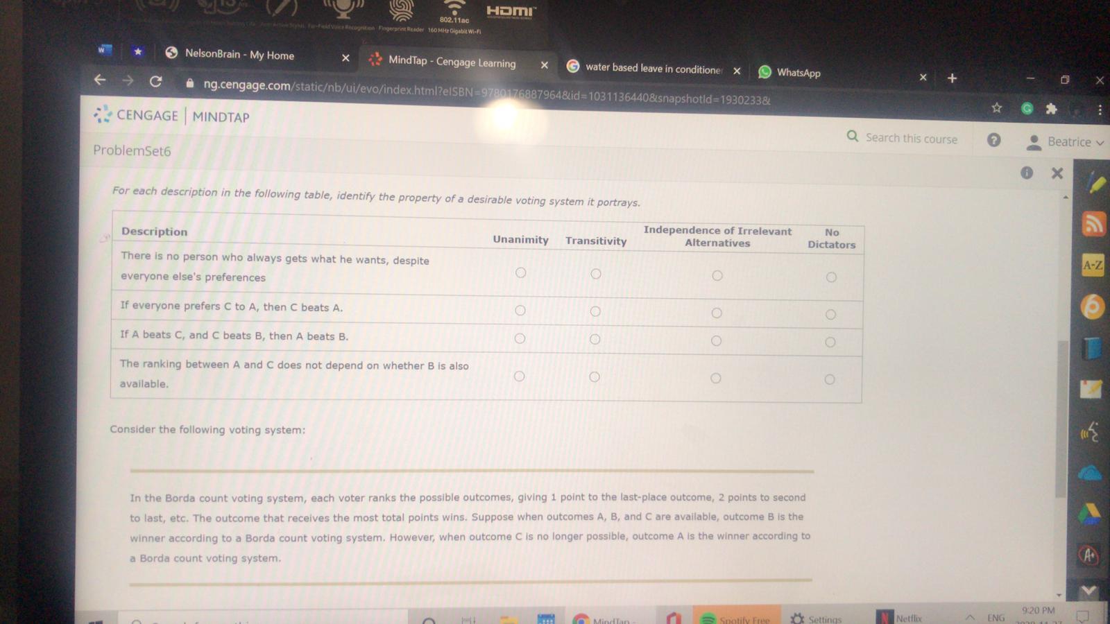 Understanding Arrow's impossibility theorem Arrow's impossibility theorem states that under certain assumptions