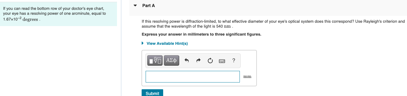 of diameter 2.0 centimeters. If two point sources of light are being