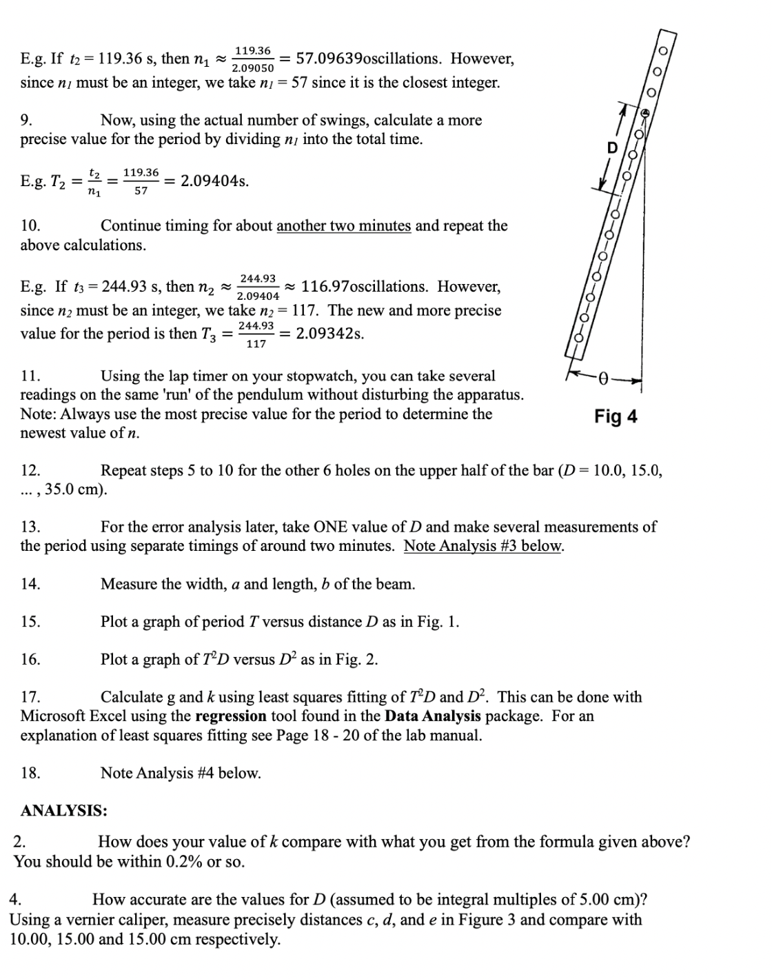 Please answer Analysis # 2 and 4. E.g. If I: = 119.36