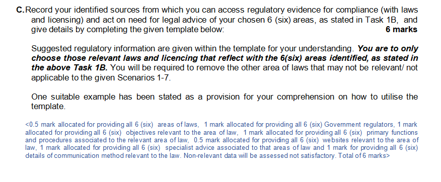  C. Record your identified sources from which you can access regulatory