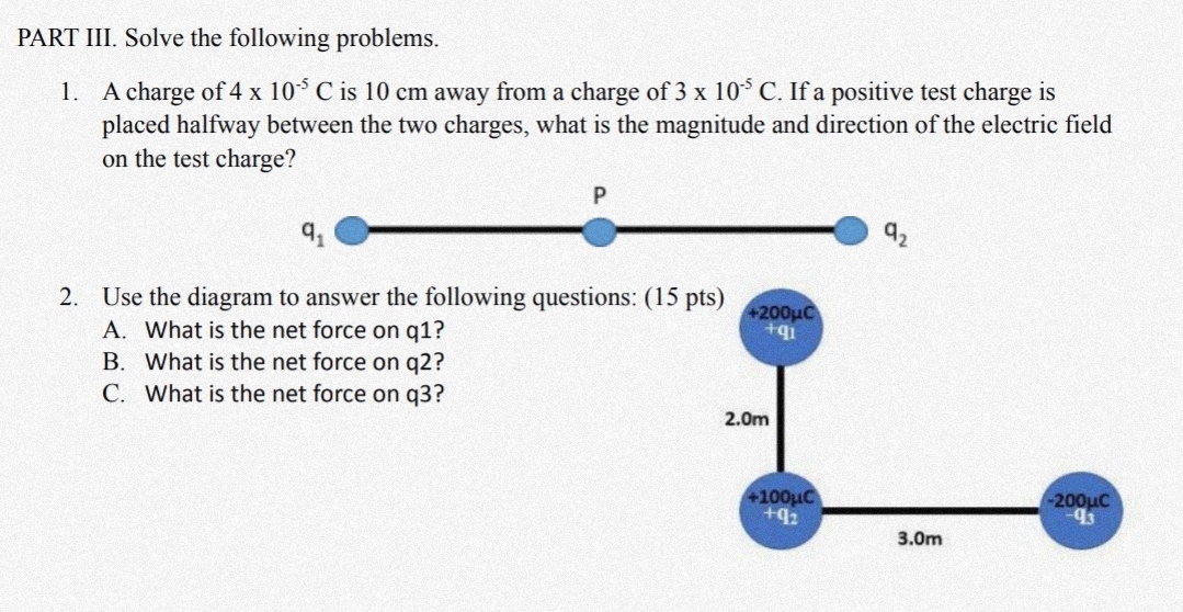 Solve the following problems. Also give the direction (counter clockwise convention). Also
