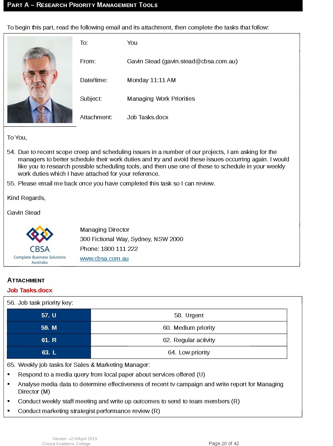  PART A RESEARCH PRIORITY MANAGEMENT TO0Ls To begin this part, read