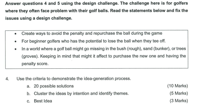Course: DESIGN THINKINGCODE: MPU3233Answer all questions. Kindly provide all the answers with