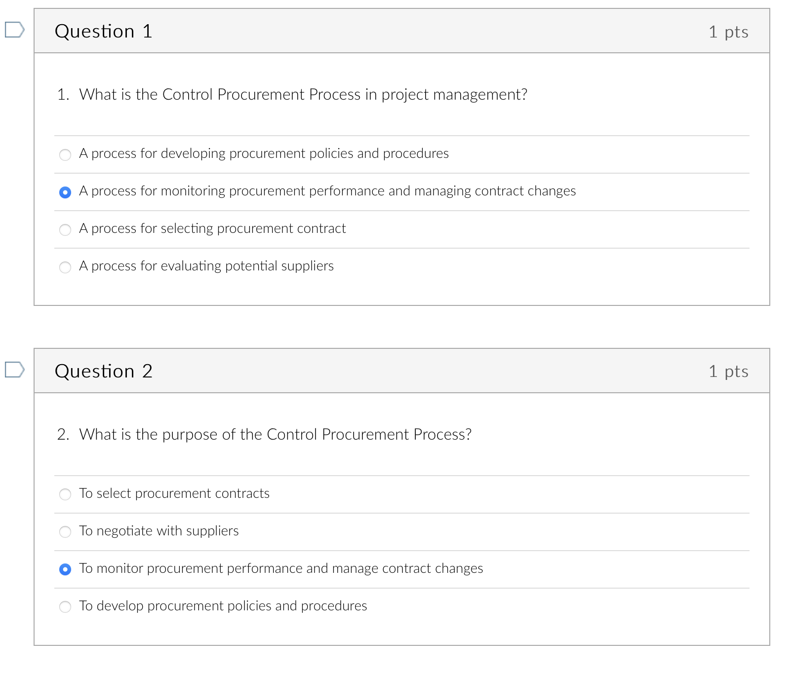 _ 1. What is the Control Procurement Process in project management?