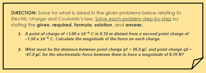  DIRECTION: Solve for what is asked in the given problems below
