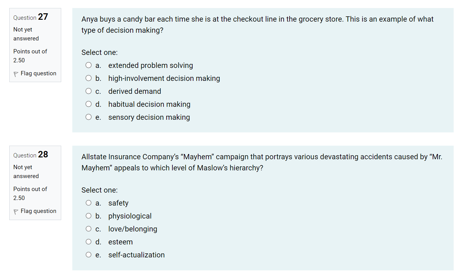  Question 27 Anya buys a candy bar each time she is