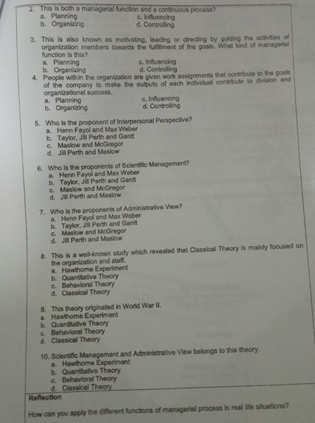 questions. Write your answer in your notebook. 1. Which of the following