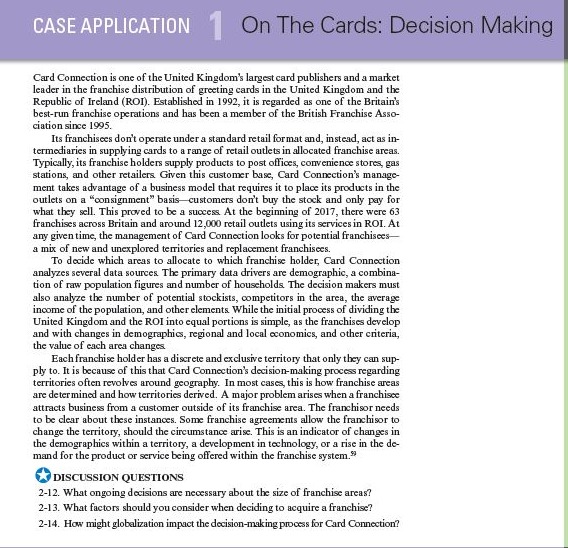 Help me to answer the case study. CASE APPLICATION 1 On The
