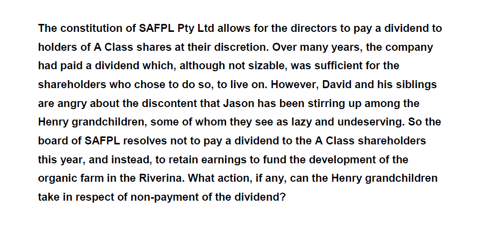 The answer in (IRAC) method please. Issue, Rule, Application and Conclusion. The