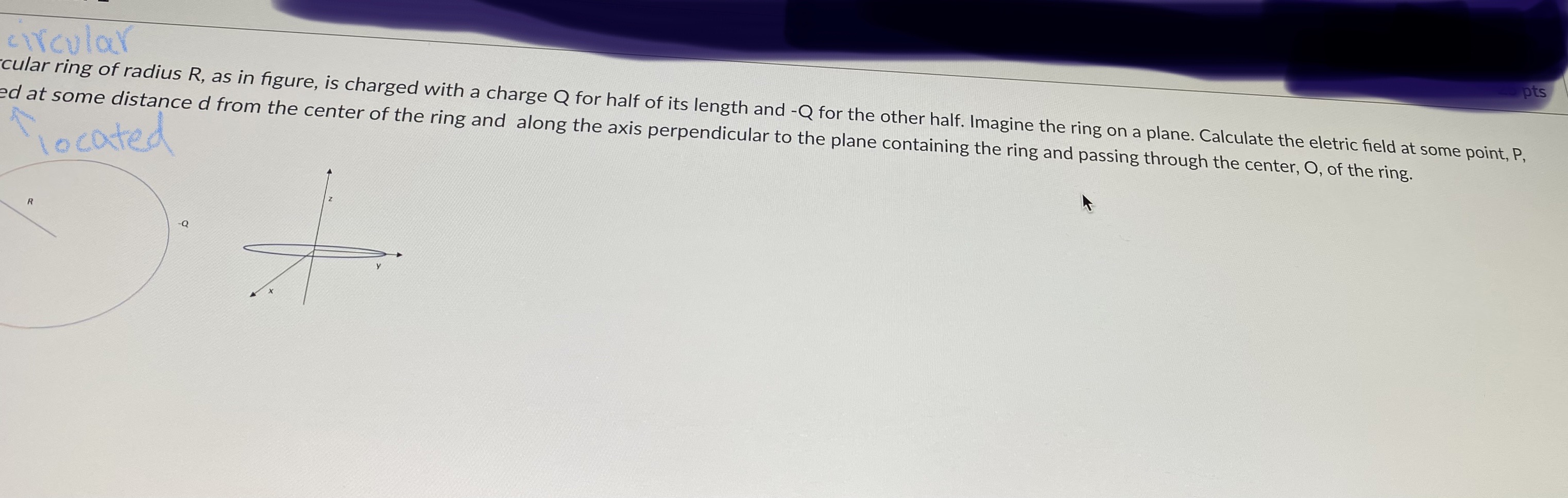 Plz help with explaining circular pts cular ring of radius R, as