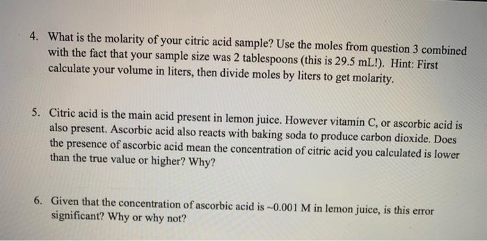 Pre-Lab Questions For credit, you must show your work when work is