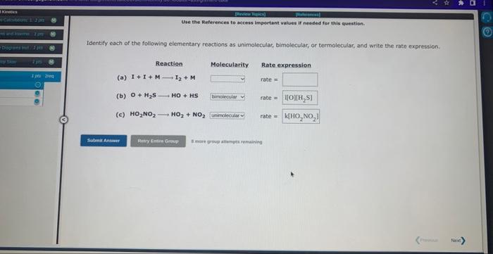 values if needed for this question. Identify each of the following elementary