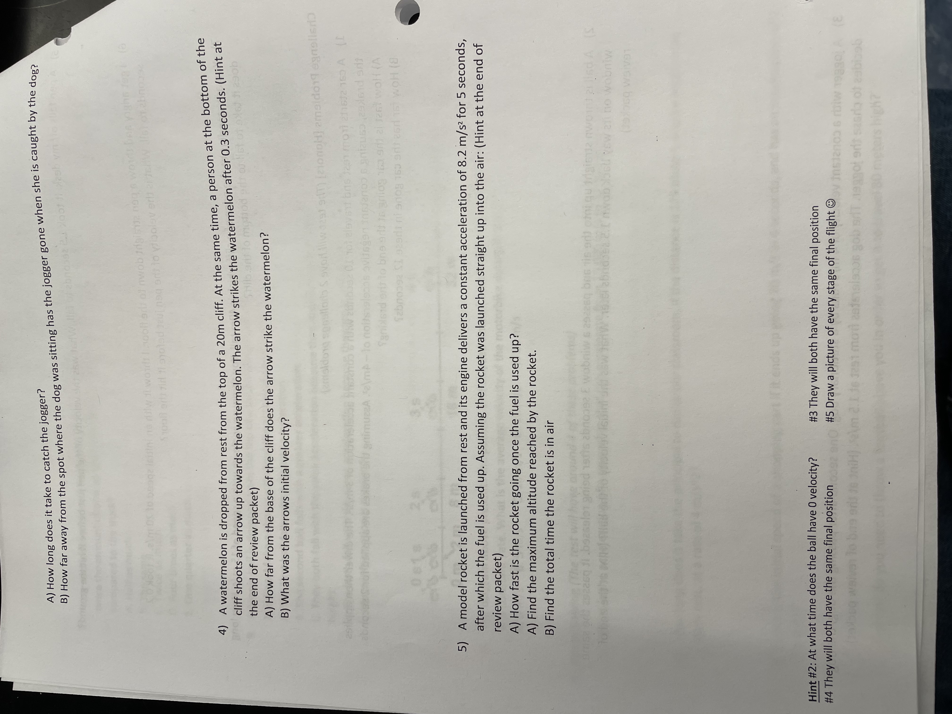  A) How long does it take to catch the jogger? 3)