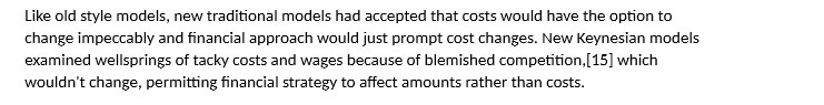 Like old style models, new traditional models had accepted that costs