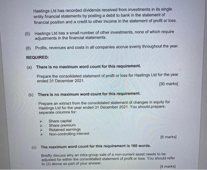 shown below: Statements of profit or loss for the year ended 31