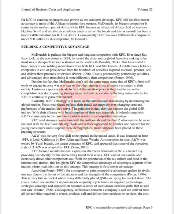 is KFC's birthplace as well. Focus: Highlight on the social responsibility and