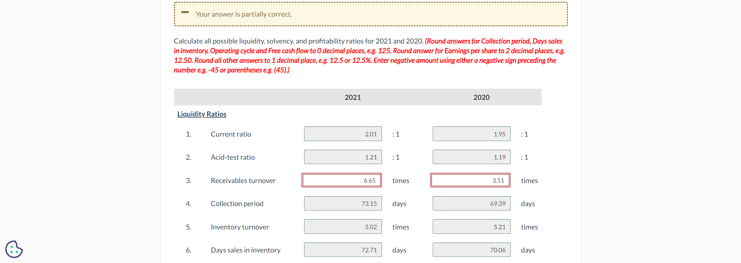 sales were on account. 2. The allowance for doubtful accounts was $4,000