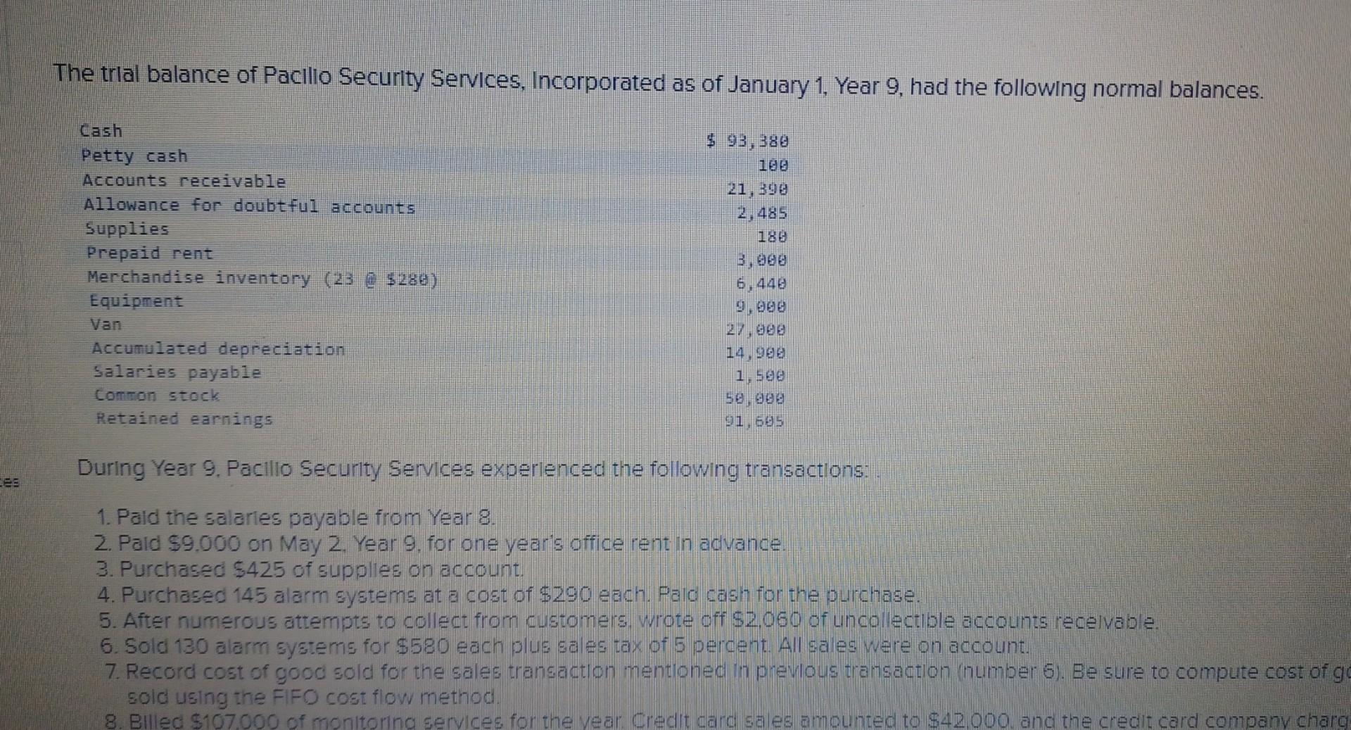 Here they ask for all three income statements, changes in SE,