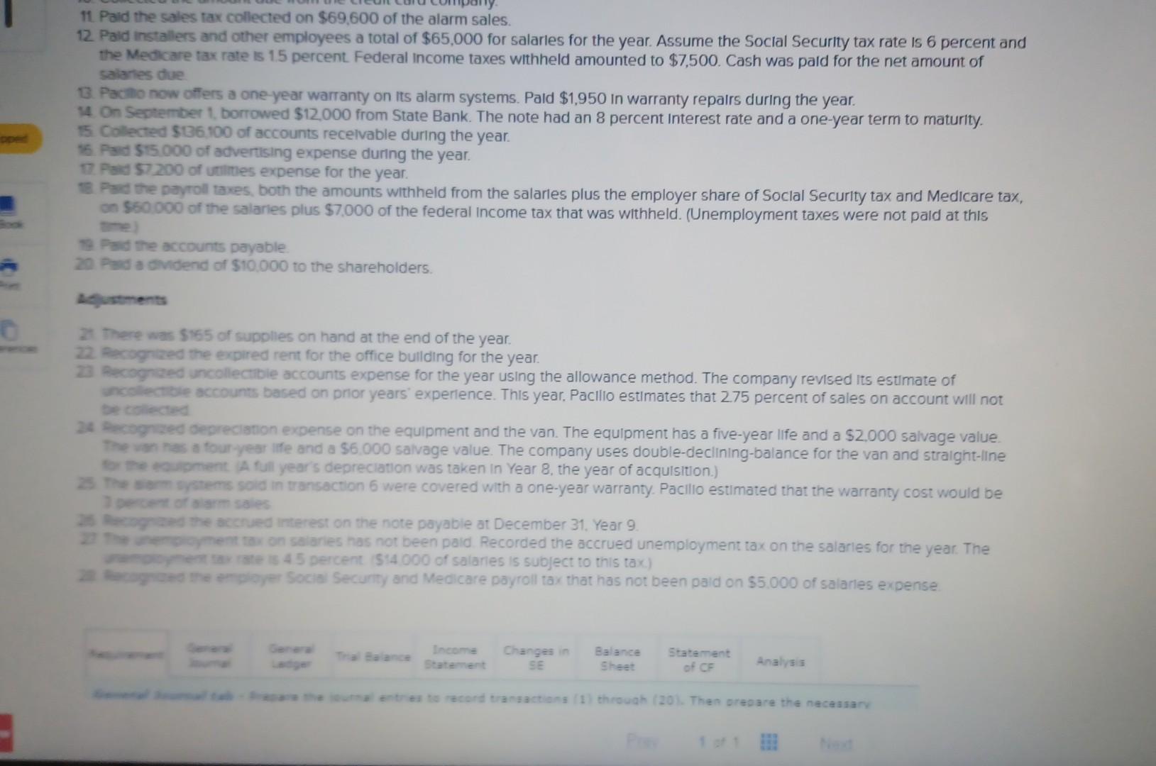 cash for the purchase 5. After numerous attempts to collect from customers,