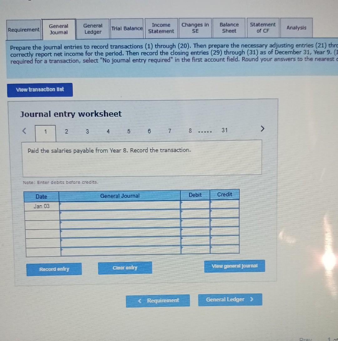 on account. 7. Record cost of good sold for the sales transaction