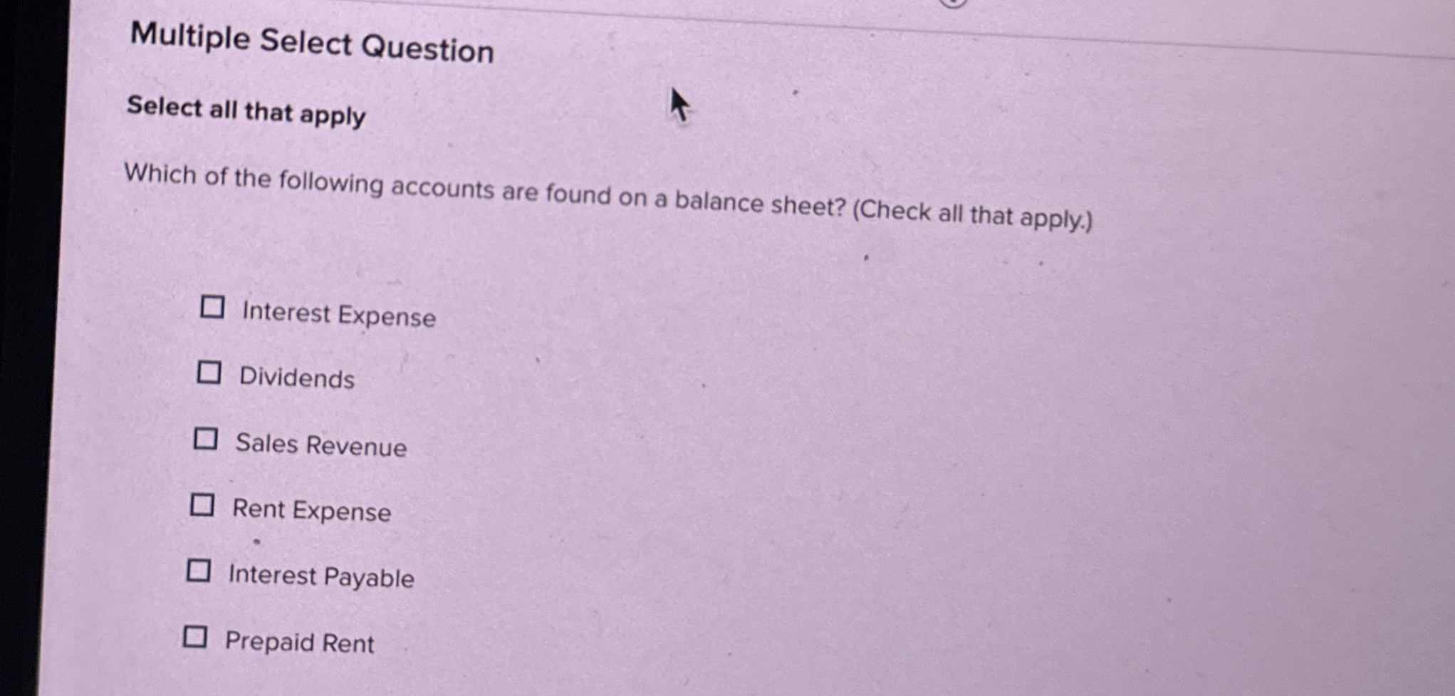  Multiple Select Question Select all that apply Which of the following