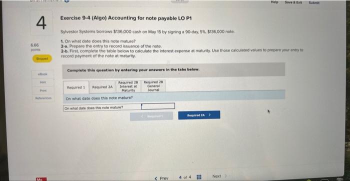 can someone help solve this step by step Exercise 9.4 (Algo) Accounting