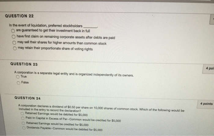  Hi, I need help with these please. QUESTION 22 In the