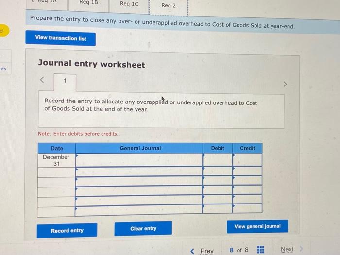 also estimated the following overhead costs for the year. Indirect labor $