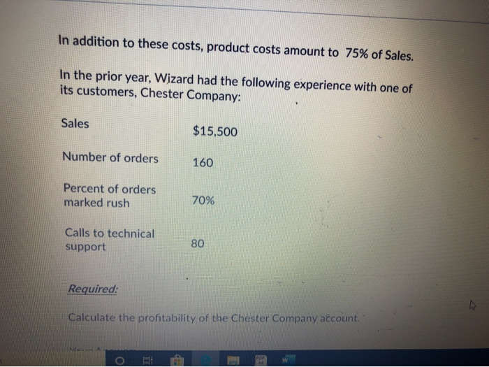 order handling data for the past year and has determined the following