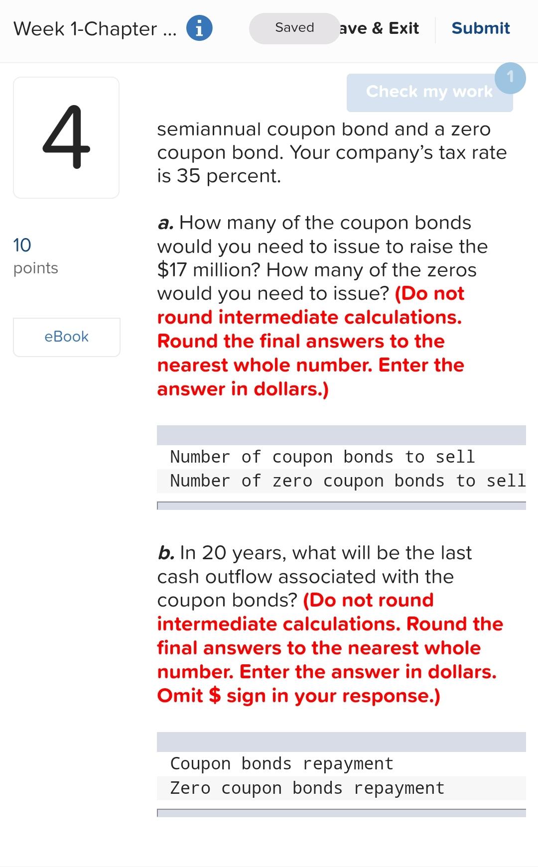  Week 1-Chapter ... i ave & Exit Submit 4 10 points
