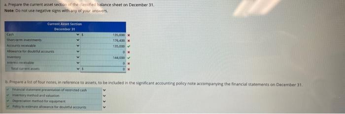 Additianal infarmation 1. included in the cach balance is $45,000 of cash