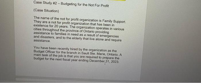 These 4pictures of same assignment Case Study #2 - Budgeting for the