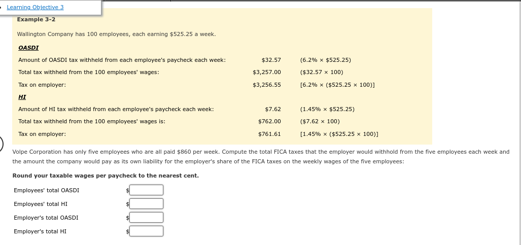  Learning Objective 3 Example 3-2 Wallington Company has 100 employees, each
