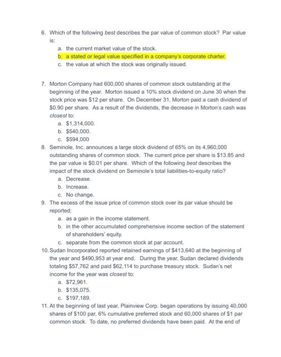 Please can you answer this multiple choice question 6 - 17? thank