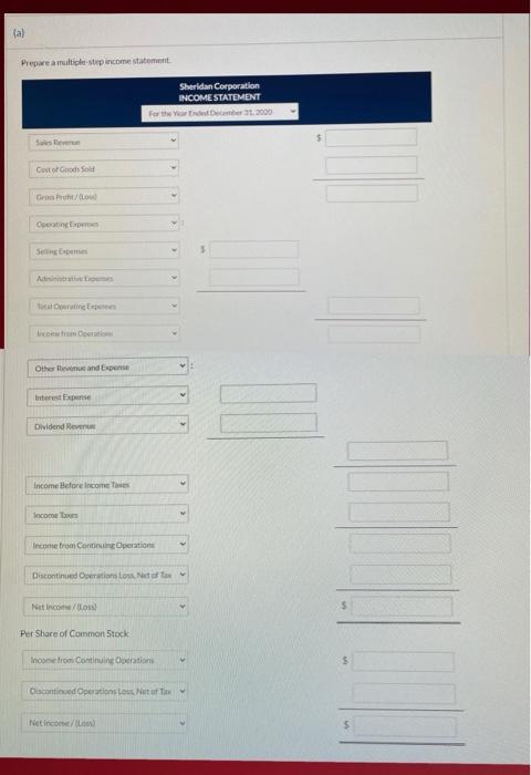 Sheridan Corporation's capital structure consists of 50,000 shares of common stock. At