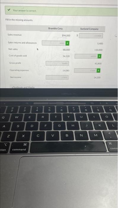 q 5please answer part b. Your answer is correct Fill in the
