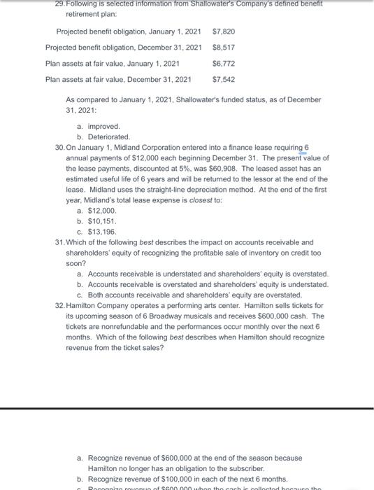  Please can you answer question 29 - 35? Thanks!1 $7,542 29.