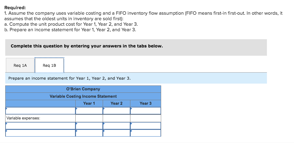 Costs and Income Statements [LO4-1, LO4-2] [The following information applies to the