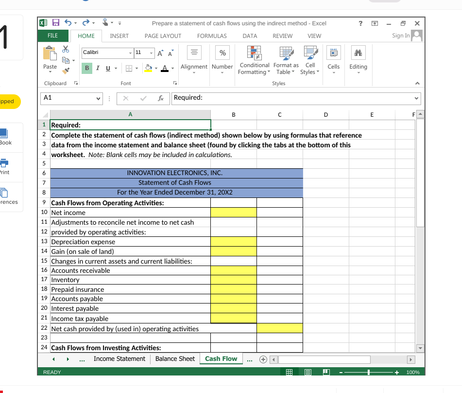 Innovation Electronics, Inc. has provided you with the year end Income Statement