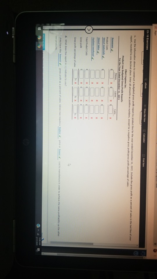 Ch 18 Exercises eBook Show Me How Calculator Print Item Product Costs