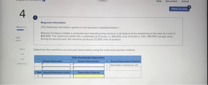  Help Save & Exit Submit Check my work Required information The