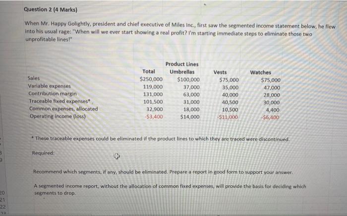 Please help out! B 9 20 21 22 Question 2 (4 Marks)